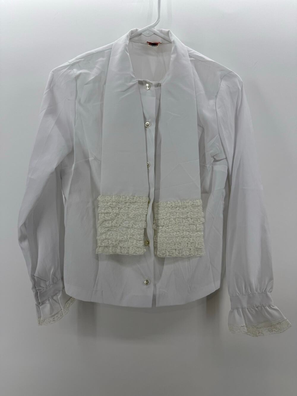 Styled by Sybil Vintage White Ruffle Button Up Shirt